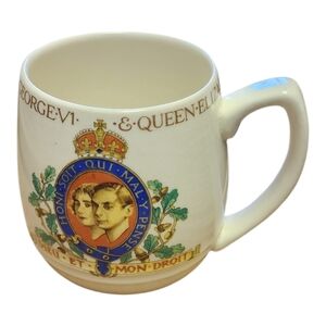 1937 Vintage KING GEORGE VI CORONATION Souvenir J & G MEAKIN Portrait Mug Cup